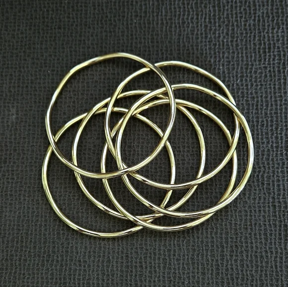 House🏠 of Harlow 1960 Set of Six6️⃣, Thin, Wavy🌊, Gold💛 Bangle Bracelets - Picture 13 of 15